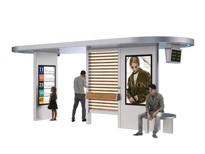 Outdoor Metal Bus Stop Shelter- YR-SSBS-2408345