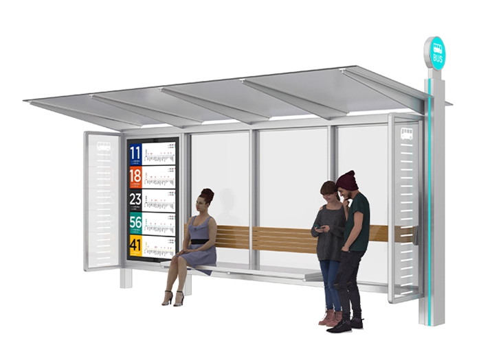 Stainless Steel Bus Shelter- YR-SSBS-2408342 Stainless Steel Bus Shelter- YR-SSBS-2408342