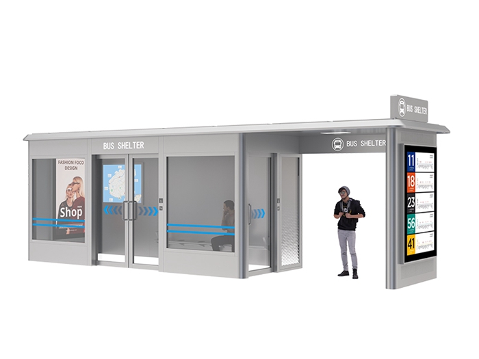 Enclosed Smart Bus Shelter- YR-ACBS-2601001 Enclosed Smart Bus Shelter- YR-ACBS-2601001