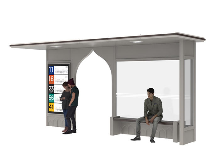 Bus Shelter with Solar Lighting- YR-SSBS-2301102