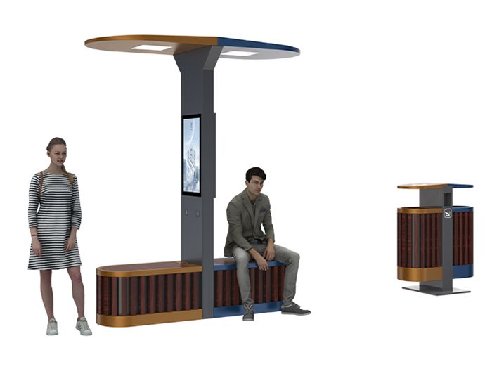 Smart City Outdoor Furniture Solar Bench- YR-SPP-025