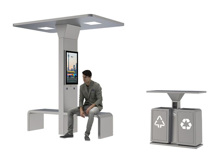 Outdoor Waiting Taxi Solar Bench- YR-SPP-028