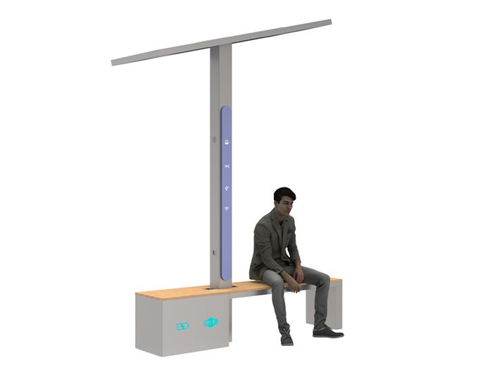 Smart Solar Bench with Lighting- YR-SPP-034