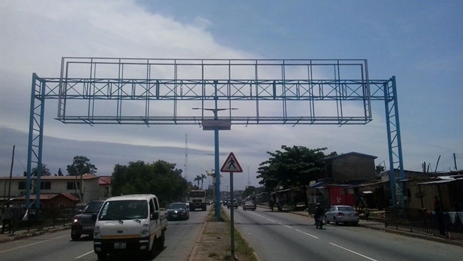 YEROO Custom Cross Bridge Gantry Steel Structure Billboard Project in Ghana