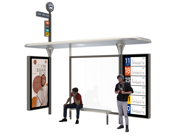 Outdoor Bus Stop with Sign- YR-SSBS-2605010