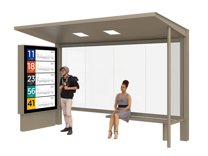 Bus Stop Shelter with Solar Panel- YR-SSBS-2603006