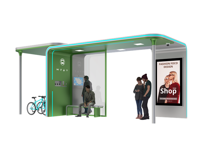 Bus Shelter with Solar Panels- YR-SMBS-2608016